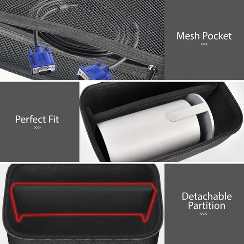 Miniatura 5 de Funda de proyector mejorada compatible con Magcubic HY300Pro+ / HY300PRO para ENUOSUMA HY300 ULTRA para proyector portátil Alwtniet 4K 1080P, Negro