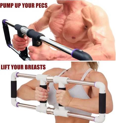 Miniatura 5 de GOFITNESS Entrenador de pecho con barra de empuje hacia abajo, equipo de entrenamiento en casa para pecho, brazo, hombro, abdominales y espalda