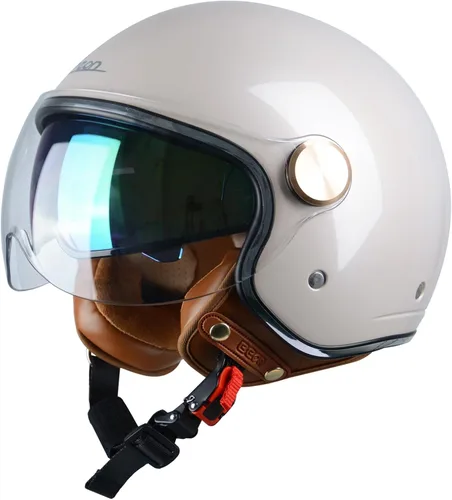 Miniatura 14 de Open Face Motorcycle Helmet for Adults, DOT Approved,3/4 Retro Vespa Helmet, Dual Visors Men's and Women's Motorbike Casco for Moped Cruiser Bobber