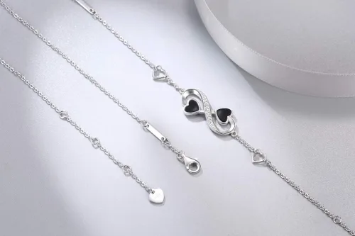 Miniatura 3 de OneSight Pulsera de corazón de amor infinito para mujer, plata de ley 925 ajustable con dije para siempre para mujeres y niñas