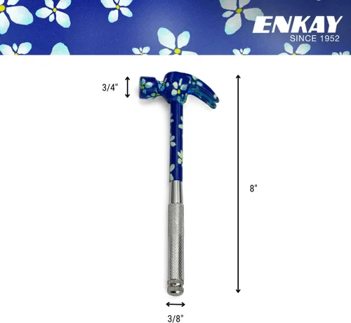 Miniatura 4 de ENKAY - Martillo y destornillador 6 en 1 con motivos florales, martillo de garra multifuncional con estampado de flores (Patrón 4)