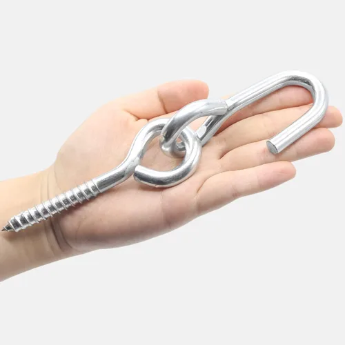 Miniatura 2 de Bathonly Paquete de 2 ganchos resistentes para colgar, ganchos de hamaca, tornillos de perno de ojo, interior y exterior, capacidad de carga de 550
