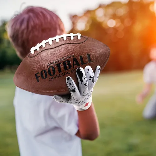 Miniatura 7 de Guantes de fútbol para niños, guantes de receptor ancho de silicona con agarre mejorado para jóvenes