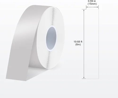 Miniatura 2 de SUPVAN Cinta para etiquetadora E10 y E11, 2 rollos transparentes de 0.59 pulgadas x 19.7 pies (0.591 in x 19.7 ft), repuesto de cinta térmica