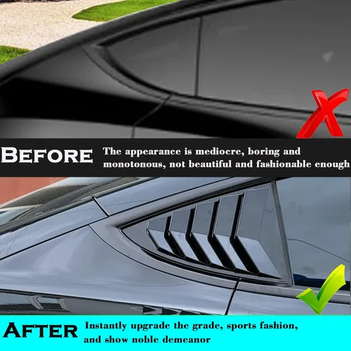 Miniatura 3 de YHCDSEA Cubierta para persiana de ventana lateral trasera para modelo 3, rejilla de estilo deportivo, decoración exterior fresca para Tesla Model 3