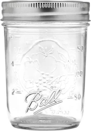 Miniatura 2 de Ball - Frascos de vidrio de conserva con boca estándar, tapas y bandas, utilizados para envasado, media pinta, 8 onzas (paquete de 3)