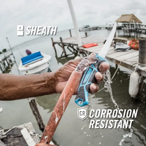 Miniatura 7 de Gerber Gear Controlador - Cuchillo de filete de pesca de agua salada para equipo de pesca, cian, 10 pulgadas