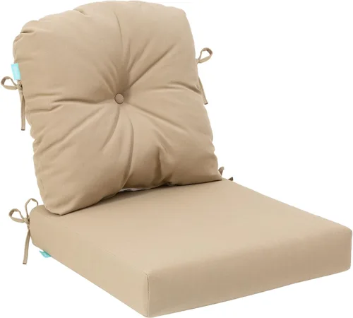Miniatura 13 de QILLOWAY Juego de cojines para sillas de exterior con cuerdas, cojines de repuesto para muebles de patio (beige)