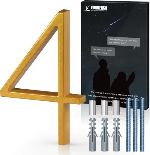 Miniatura 37 de VONDERSO Números flotantes de casa de 5 pulgadas para exteriores, números de dirección modernos de metal antioxidante (3), números de buzón Negro 3