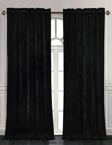 Miniatura 13 de Chezmoi Collection Lux - Juego de 2 paneles de cortinas de terciopelo triturado beige, 72 pulgadas de largo, para oscurecer la habitación, cortinas