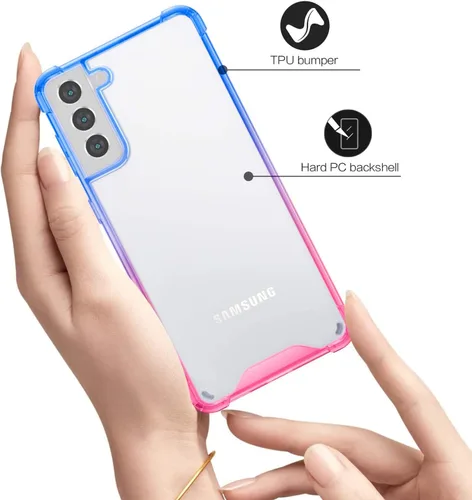 Miniatura 3 de Funda para Galaxy S21 Plus - Funda protectora delgada transparente con degradado para Samsung Galaxy S21 Plus de 6.7 pulgadas 2021 (rosa azul)
