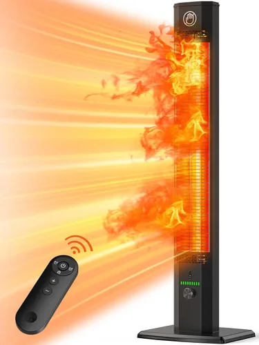 calentador para exteriores de 42 pulgadas, 9 niveles de calor y temporizador de 540 minutos, cerradura de seguridad para niños, calentador de garaje