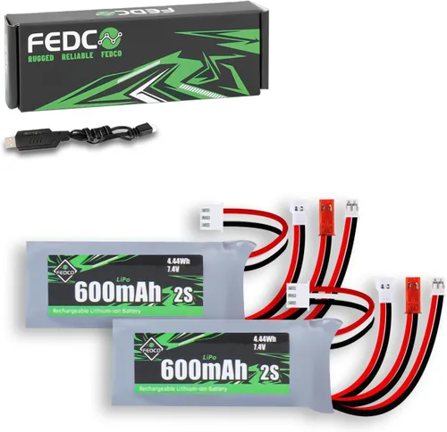 Miniatura 11 de Batería SCX24 7.4V Lipos 2S 360mAh recargable mini batería de litio con JST y MJ y PH2.0 y MX2.0 enchufe de descarga apto para SCX24 RC Car WLtoys
