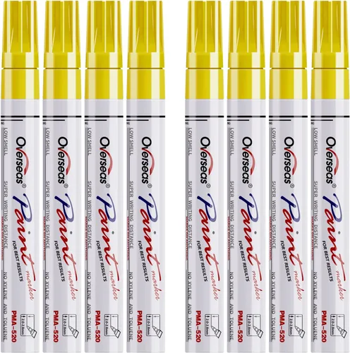 Miniatura 9 de Overseas Rotuladores de pintura – Marcadores permanentes dorados, paquete de 8 rotuladores a base de aceite, impermeables, de secado rápido, punta