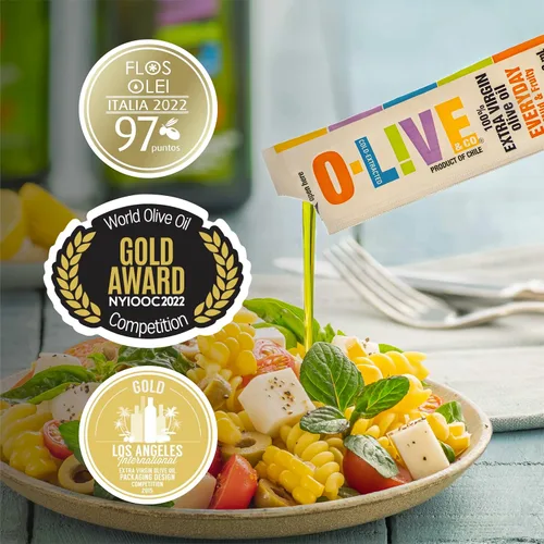Miniatura 4 de O-Live & Co. Aceite de oliva virgen 100% de alta calidad, envasado de aceite de oliva kosher, sin OMG (todos los días, 0.3 fl oz