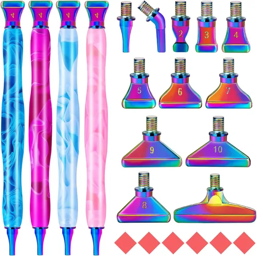 Miniatura 12 de DoreenBow 13 Piezas Accesorios de Pluma para Pintura de Arte de Diamante - Puntas Multi Colocador, Herramientas Luminosas de Pintura de Arte