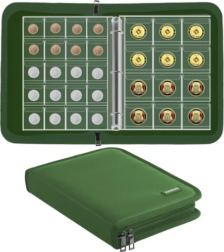 Miniatura 8 de Álbum para colección de monedas para coleccionistas, 260 fundas, álbum de colección de monedas ignífugo, caja de almacenamiento para álbum