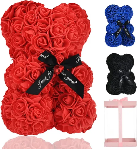 Miniatura 8 de Lgv Oso de rosas de flores, regalo romántico para el día de la madre de San Valentín, Navidad, cumpleaños, novia, madre, esposa, con diamantes Zafiro