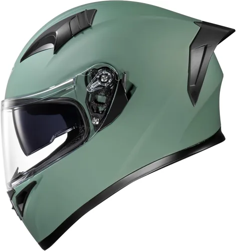 Miniatura 2 de KYPARA Casco de motocicleta de cara completa con visera interna tintada y aprobado por DOT para ciclomotor, ATV Cruiser Scooter