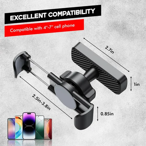 Miniatura 2 de Soporte magnético para teléfono para gimnasio, potente base magnética N52, soporte magnético ajustable multiángulo para teléfono, accesorios