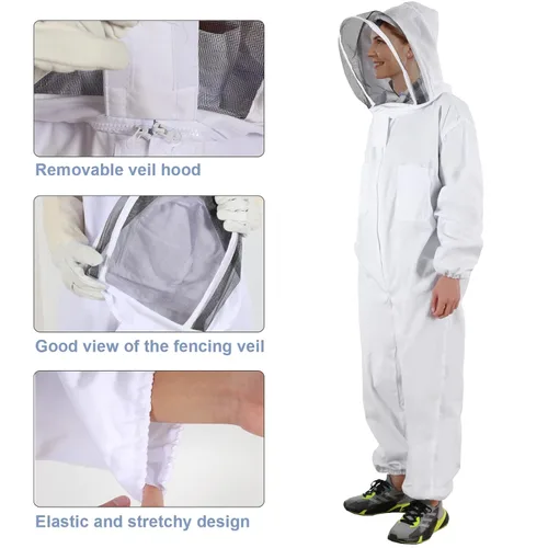 Miniatura 2 de Trajes de Apicultor para Hombres y Mujeres, Traje de Apicultor con Guantes de Apicultura, Traje de Apicultura con Capucha y Velo, Traje de Apicultor