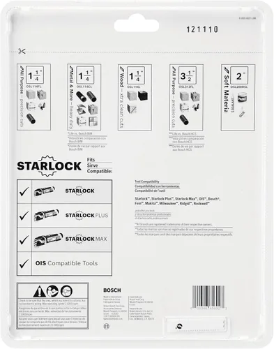 Miniatura 3 de BOSCH Starlock® Juego de cuchillas oscilantes para corte de carburo multiherramienta OSL005L (5 piezas)