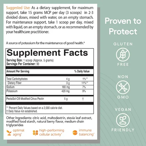 Miniatura 6 de PectaSol - Pectina cítrica modificada – 15 paquetes de 0.18 oz – Suplemento de salud corporal total para apoyar el corazón, el sistema inmunológico