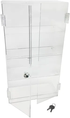 Miniatura 2 de Vitrina de acrílico transparente con 4 compartimentos para encimera, con estantería fija