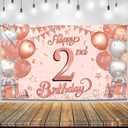 Miniatura 10 de KatchOn, Cartel azul de feliz cumpleaños número 2, Xtralarge, 72 x 44 pulgadas, decoraciones de segundo cumpleaños para niños y niñas, pancarta