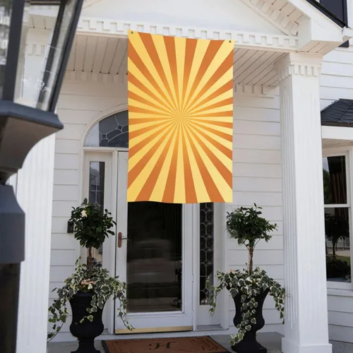 Miniatura 7 de Banderas para exteriores, retro de los años 60, bandera de jardín de verano de doble cara, banderas de patio de 3 x 5 pies, decoración de jardín