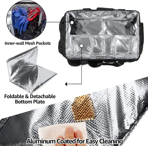 Miniatura 2 de HODRANT Organizador grande para utensilios de parrilla con soporte para toallas de papel, organizador de bolsa de picnic al aire libre