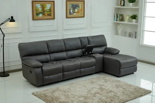 Miniatura 5 de Betsy Furniture Microfibra Gris Modular Reclinable Seccional 8007 (Gris, Asiento Extra)