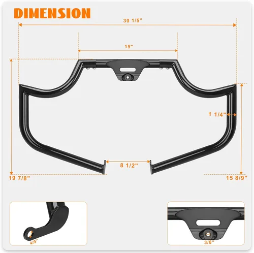 Miniatura 3 de protector para motor, barras de choque Highway delanteras para Softail Standard, Slim, Sport Glide, Street Bob, Fat Boy, Fat Bob, Low Rider
