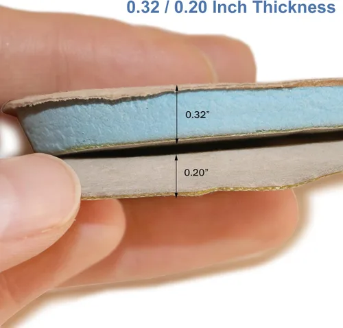 Miniatura 4 de 2 pares de cojines de talón de piel de cerdo para mujer, fascitis plantar, espolón óseo en el talón, tendón de Aquiles, adhesivo de 0.32 pulgadas
