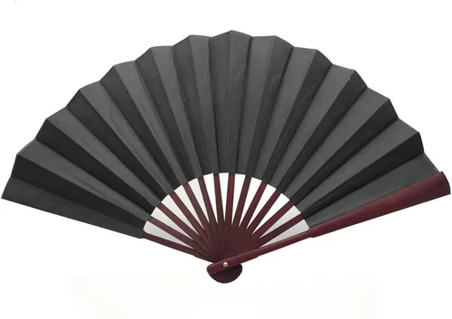 Miniatura 11 de TRENDBOX Ventilador plegable de mano tradicional chino de tela de nailon de 12 pulgadas, ventilador de mano para dibujo artístico, refrescante