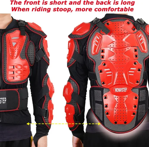 Miniatura 5 de Chaqueta protectora para motocicleta, armadura de cuerpo completo, protección para pecho y columna vertebral, equipo para bicicleta de tierra