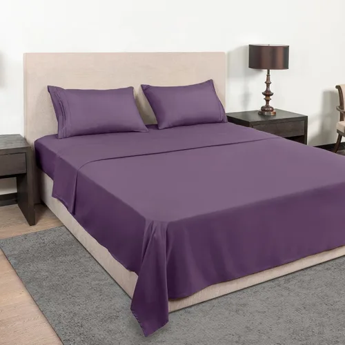 Miniatura 6 de Mejoroom - Juego de sábanas de tamaño individual - Colección Hotel - Sábanas y fundas de almohada con sábana bajera de bolsillo profundo, 28-púrpura