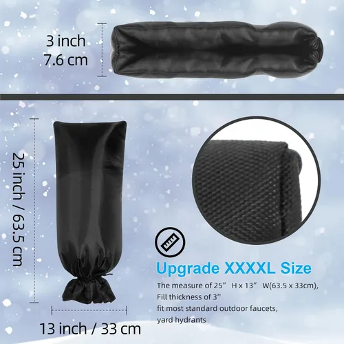 Miniatura 2 de Paquete de 2 fundas para grifos para exteriores para invierno, 13 pulgadas de ancho x 25 pulgadas de alto, protector contra congelación