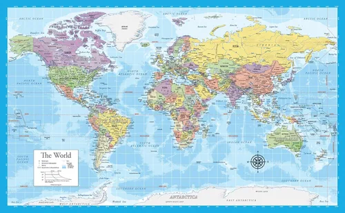 Miniatura 9 de Póster de Mapa Mundial Laminado - Gráfico del Mapa del Mundo [Amarillo]