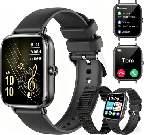 Reloj inteligente para hombres y mujeres, reloj inteligente con pantalla táctil HD de 1.83 pulgadas con Bluetooth llamadas/hacer llamadas, IP68