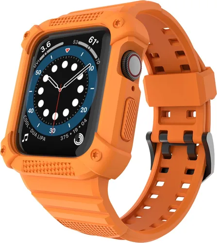Miniatura 9 de Compatible con Apple Watch Band de 1.614 pulgadas, 1.575 pulgadas, 1.496 pulgadas, carcasa protectora resistente para hombres, con correa deportiva