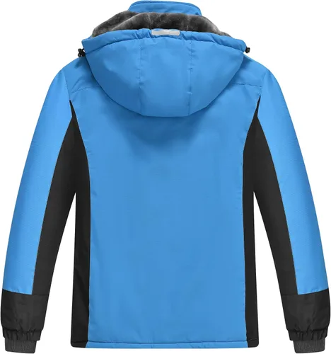 Miniatura 2 de MoFiz Boys Waterproof Skiing Jacket Kids Hooded Fleece Winter Snowboard Jackets Windproof Warm Outerwear with Zip Pockets