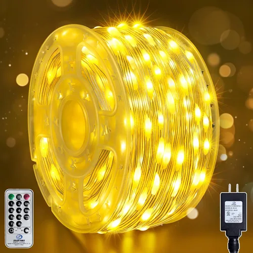 Miniatura 12 de Luces de Navidad para exteriores, 600 LEDs 59.99 m de luces de Navidad para árbol, impermeables IP67, 11 modos, luces festivas cálidas y Cable
