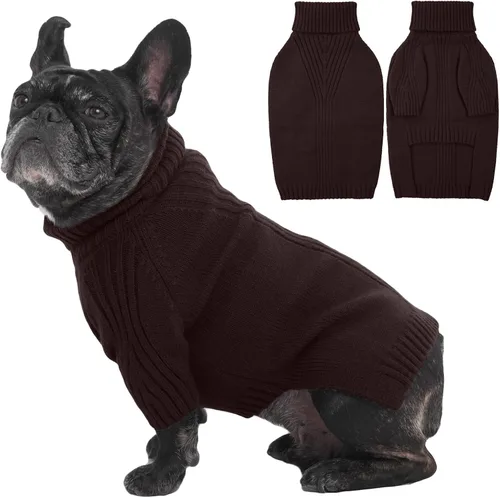 Miniatura 24 de IECOii Suéter extragrande para perro, suéteres térmicos cálidos para perros de raza gigante, ropa de punto, cuello alto de invierno, elástica