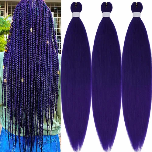 Miniatura 19 de Black Braiding Hair Pre Stretched 16 Inch Black Hair Extensions For Braiding Hypoallergenic Pre-stretched Braiding Hair Natural Knotless Crochet