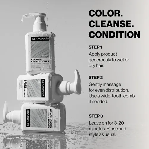 Miniatura 7 de Keracolor Color + Clenditioner 3-in-1 Color-Depositing Conditioner, Gently Cleanses & Conditions, Semi-Permanent Hair Color, 23 Shades, 12 Fl Oz