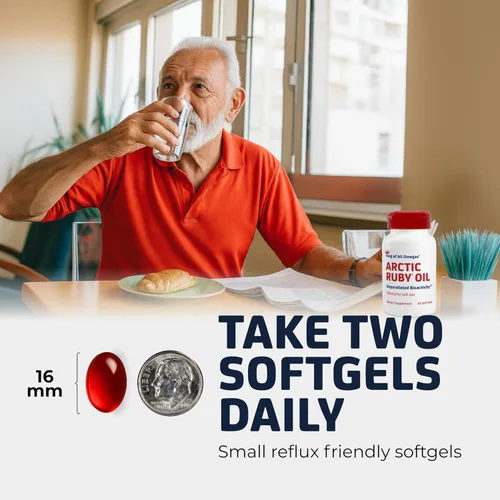 Miniatura 6 de Aceite de rubí ártico de 1000 mg – Suplemento Omega 3 para mujeres y hombres con EPA, DHA y astaxantina 2 mg – Alternativa al aceite de pescado