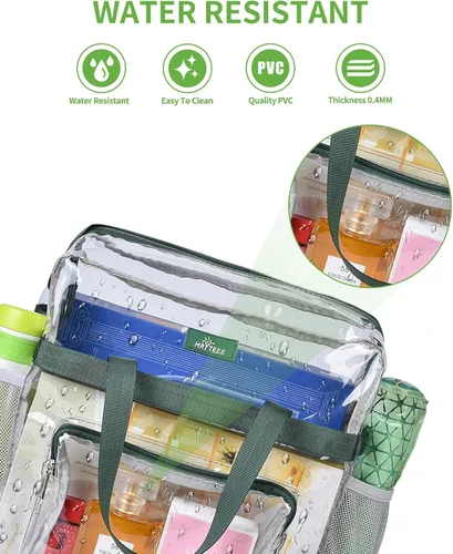 Miniatura 45 de MAY TREE Bolsa transparente para eventos en estadios de 12 x 6 x 12 pulgadas, bolsa de almuerzo transparente con correas reforzadas para trabajo