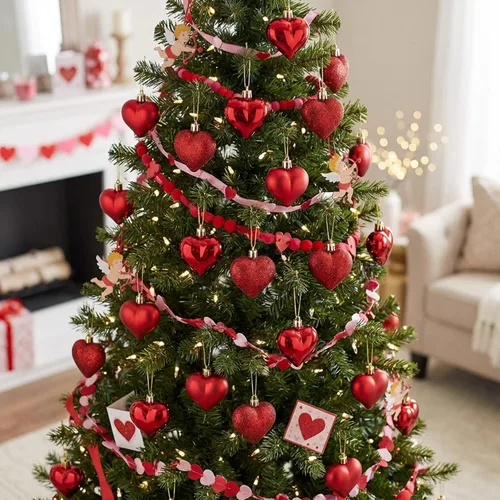 Miniatura 6 de 60 adornos de corazón para el día de San Valentín, Día de la Madre, adornos colgantes con forma de corazón para San Valentín, árbol, boda, Rojo