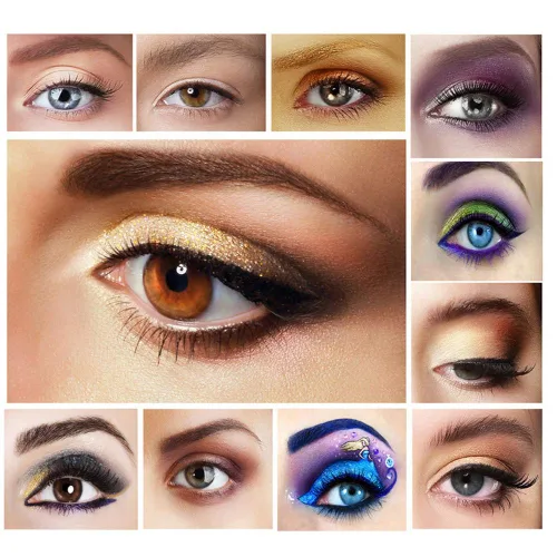 Miniatura 8 de VERONNI Mini paleta de sombras de ojos de 120 colores vivos, mate y brillante, juego de maquillaje profesional de 3 capas brillantes y cálidas